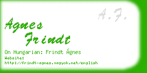 agnes frindt business card